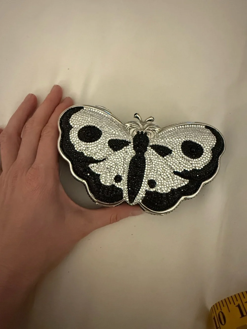 Judith Leiber Black and White Butterfly Clutch